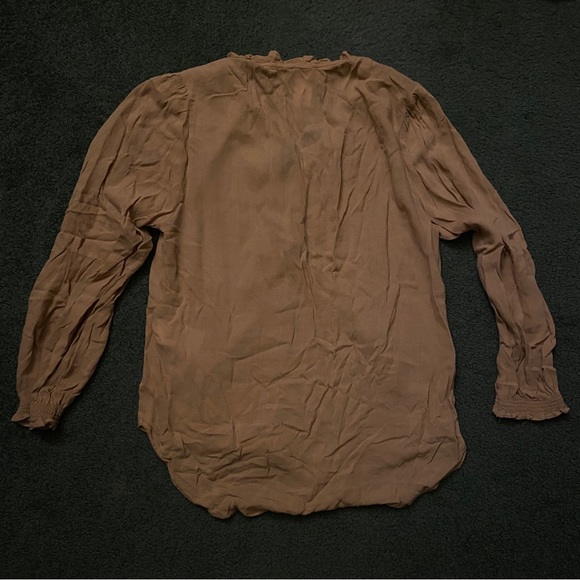H&M Golden Tan Retro Style 3/4 Sleeve Top - Size 2 - Picture 4 of 4